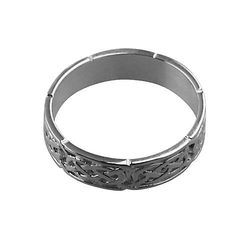 9ct White Gold 6mm Celtic Wedding Ring Size Z