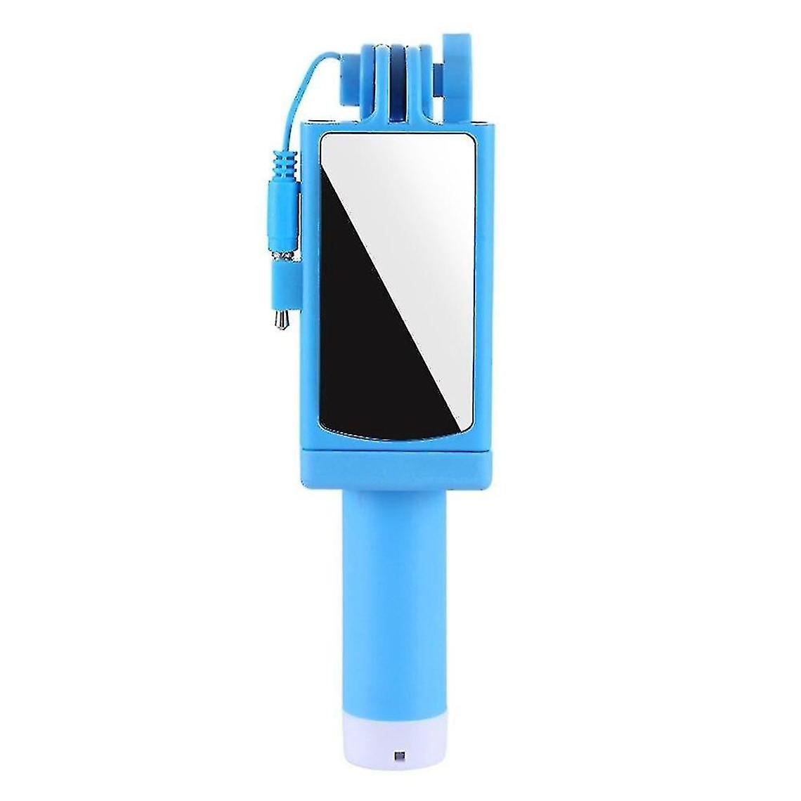 Foldable Tripod Mirror Selfie Mirror Pocket Stick (blue)
