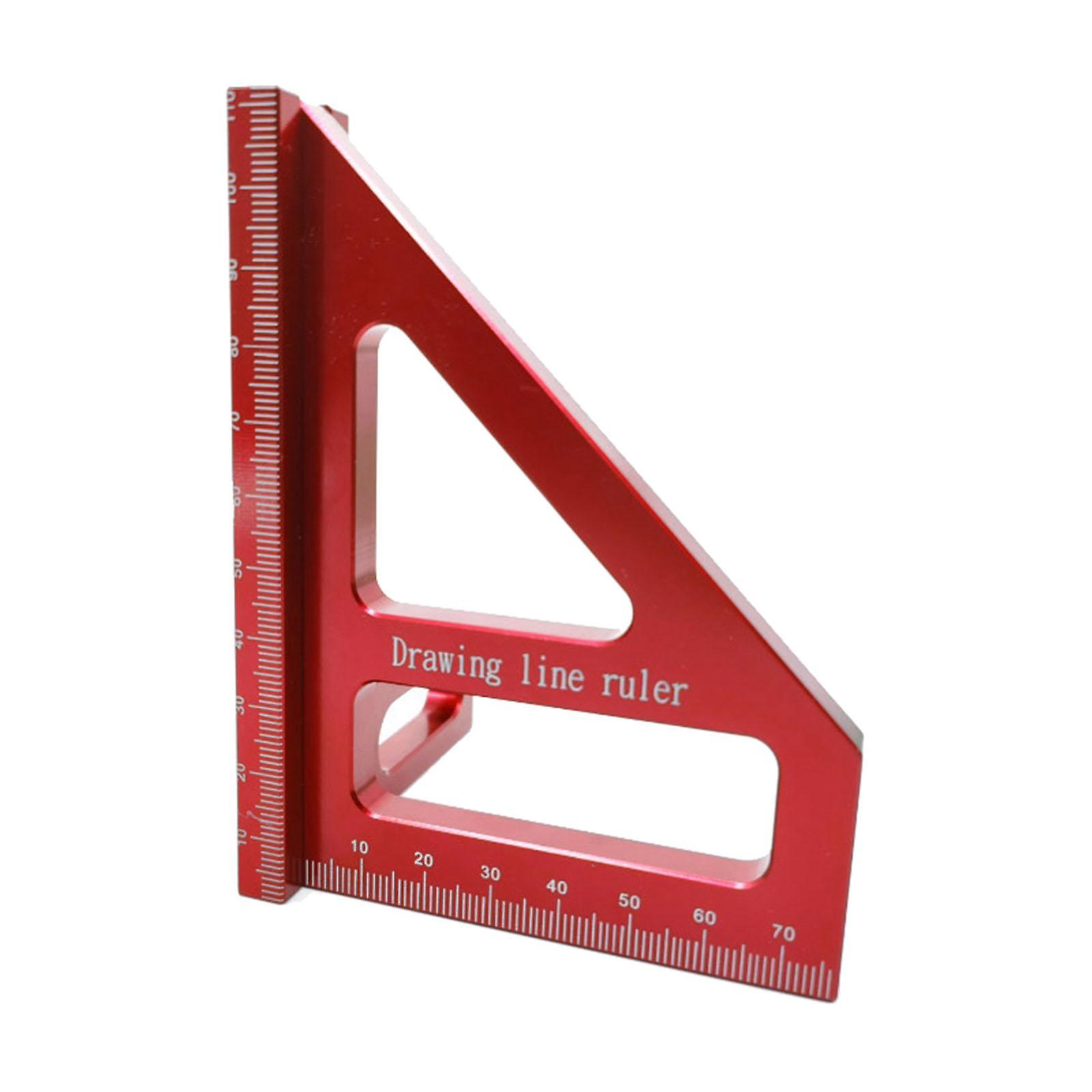 Square Angle Ruler Miter High Precision Marking Gauge for Engineer Carpenter Red