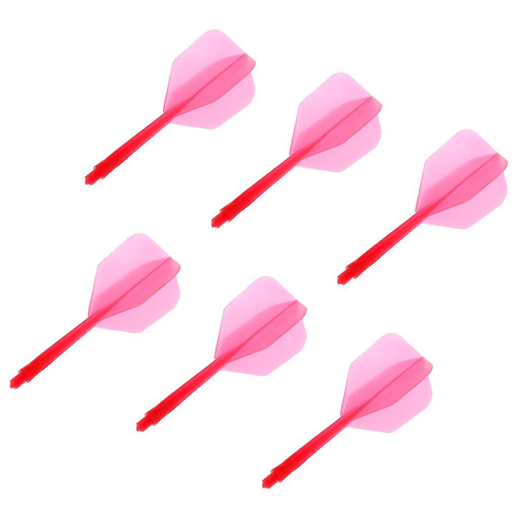 6 Stück transparent 2BA Gewinde Dart Schäfte und Dart Flights Anschluss rot