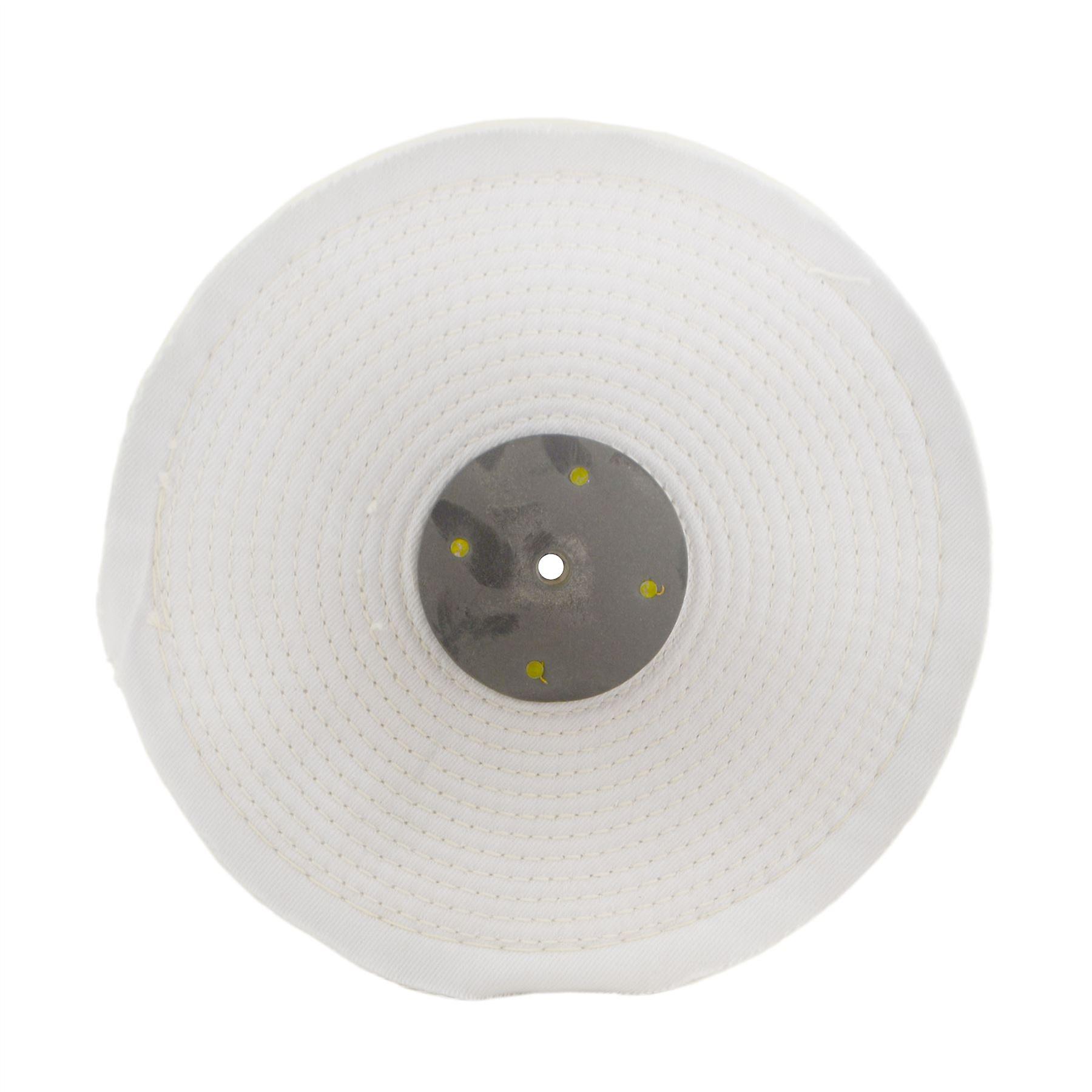 White Close Stitched Metal Polishing Buffing Mop 10" x 0.5" 1 section 2nd Stage