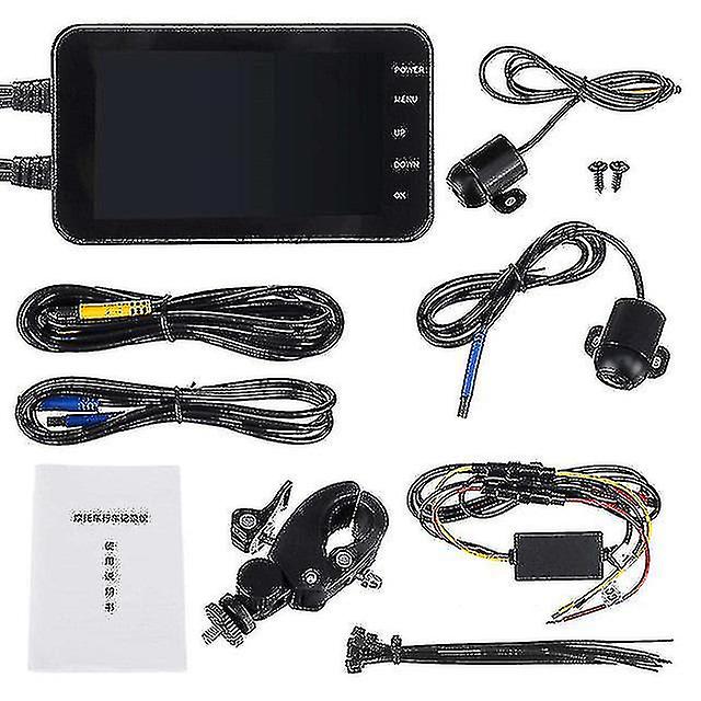 Mt0003 Wifi Motorcycle Dvr Dashcam 4.0" Front Rear View Dual Camera 1080p Hd G-sensor Motorbike Driving Motorcycle Black Box