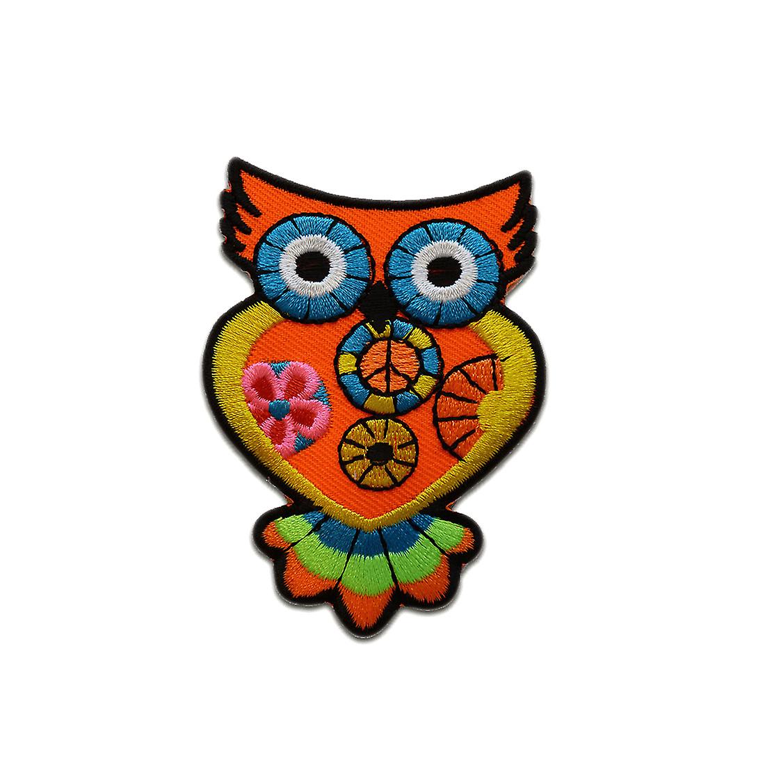 Patch / iron-on patch - Owl Animal Kids - colorful - 7.5 x 5.4 cm - Iron-on patch