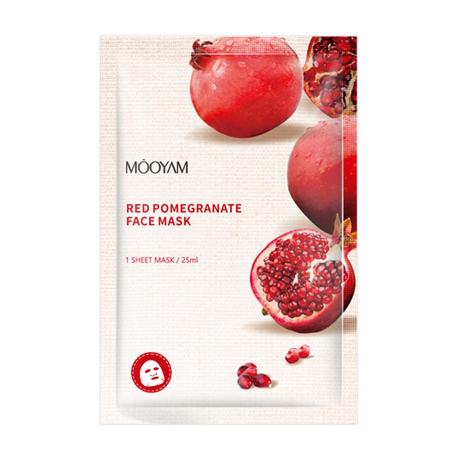 MOOYAM Red Pomegranate Facial Mask Sheet Moisturizing Hydrating Face Mask Soothing Firming Facial Ma