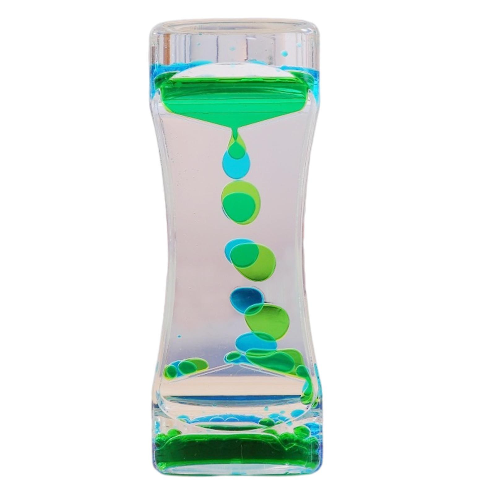 Bubble Liquid Timer Stress Relief Floating Color Hourglass for Desk Red Yellow