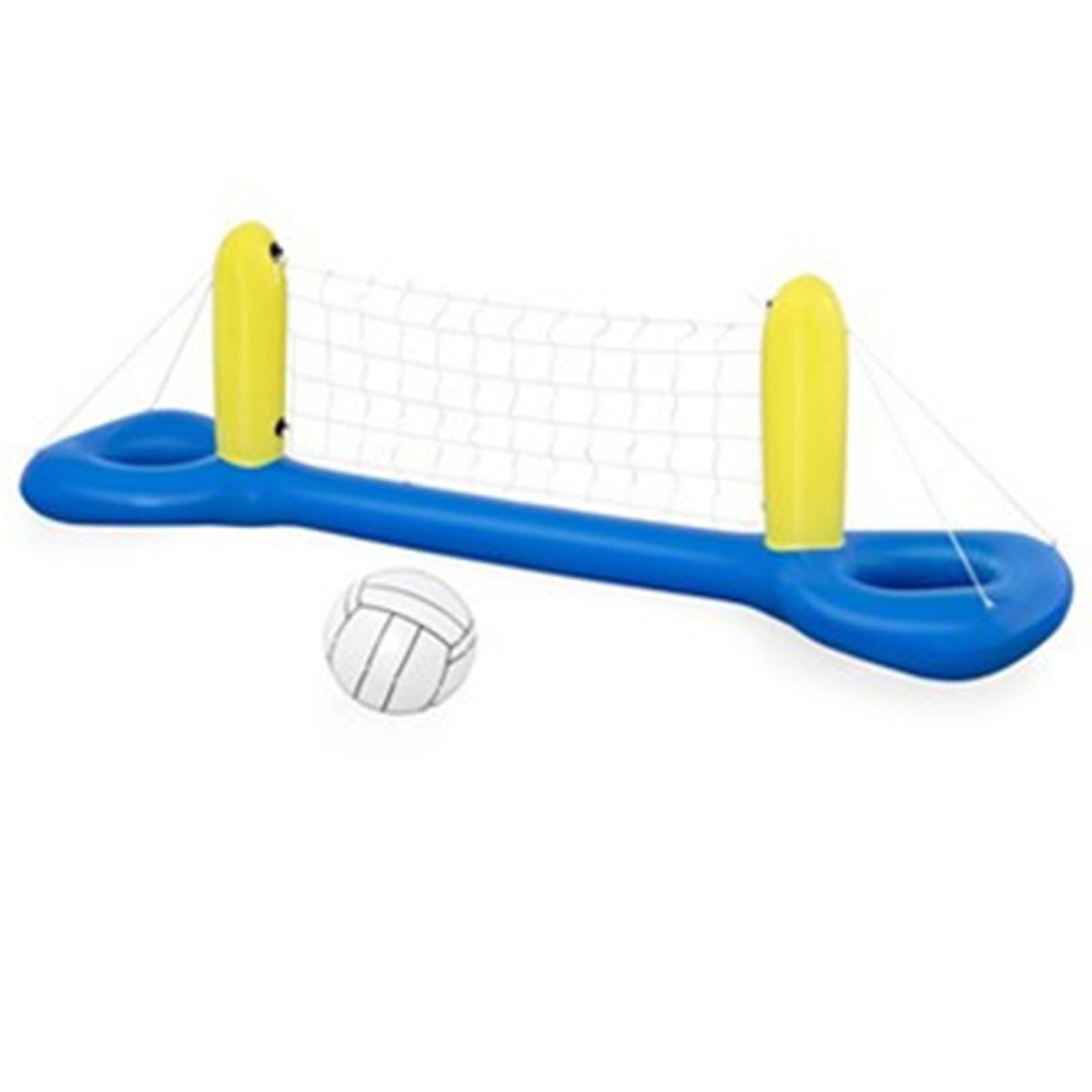Inflatable Pool Volleyball Set with Net and Hoops Thickened Durable Design Portable Outdoor Pool Games for Family Fun