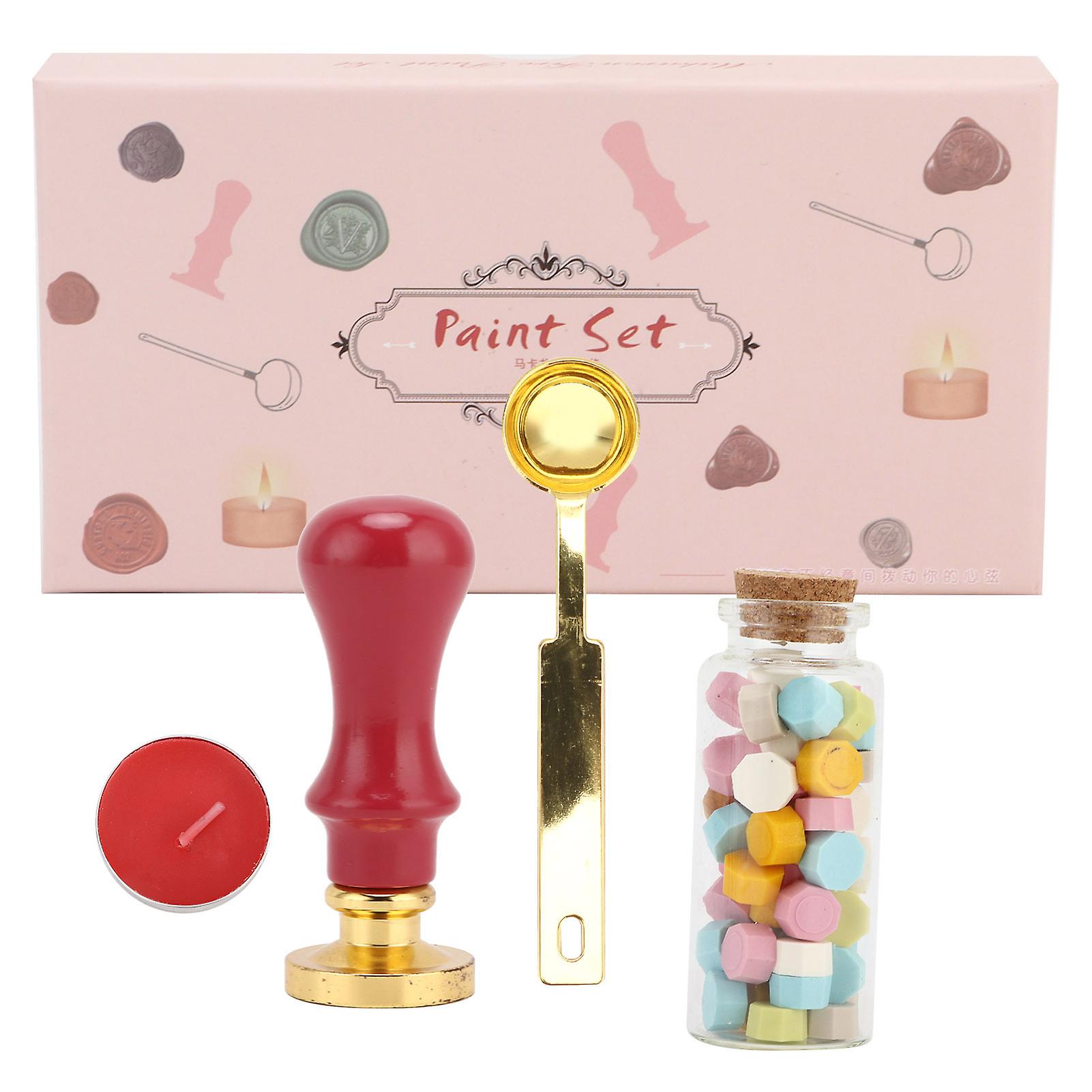 Wax Seal Stamp Kit Clear Pattern Macaron Color DIY Classic Sealing Kit for Envelopes Invitations Wedding Embellishment