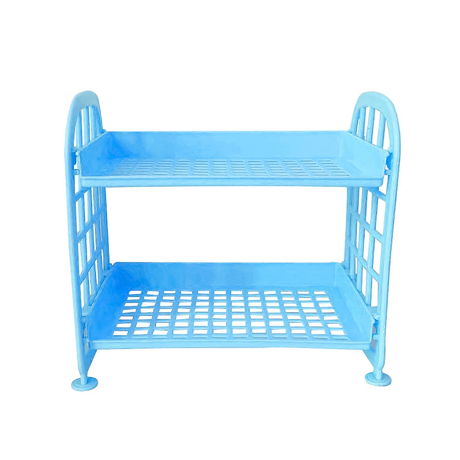 Storage Rack Stable Base Anti-deform Plastic 2 Layers Cosmetic Brush Storage Rack for Home