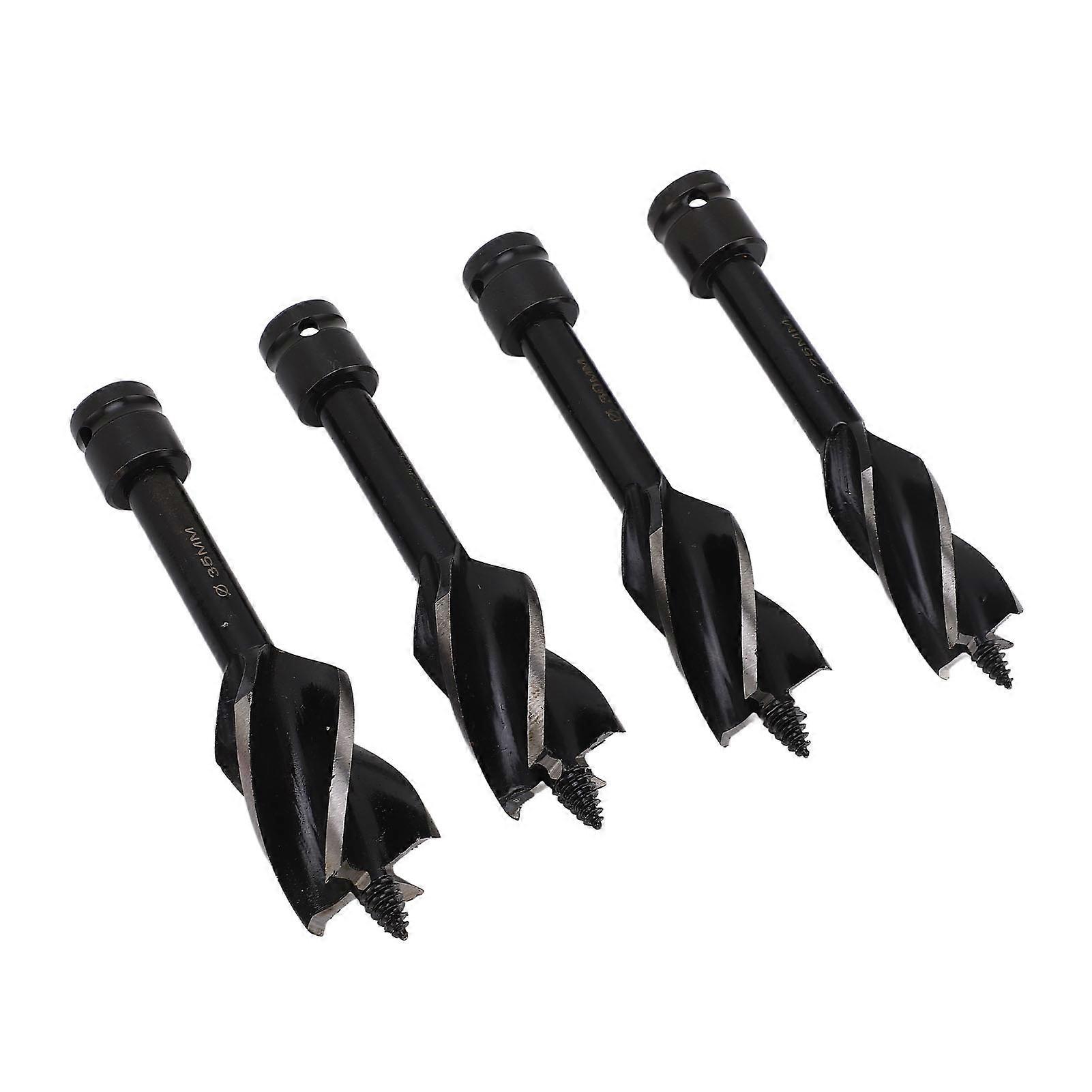 4 Pcs Wood Auger Bit 4 Flute Detachable Hex Shank Wood Boring Bits Efficient Auger Drill Bit Set