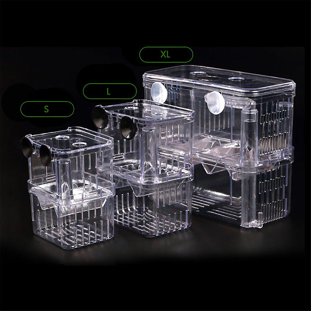 Acrylic Fish Breeding Aquarium Dual Layer Hanging Fry Baby Fish Hatchery Incubator Net Fish Breeding Isolation Box