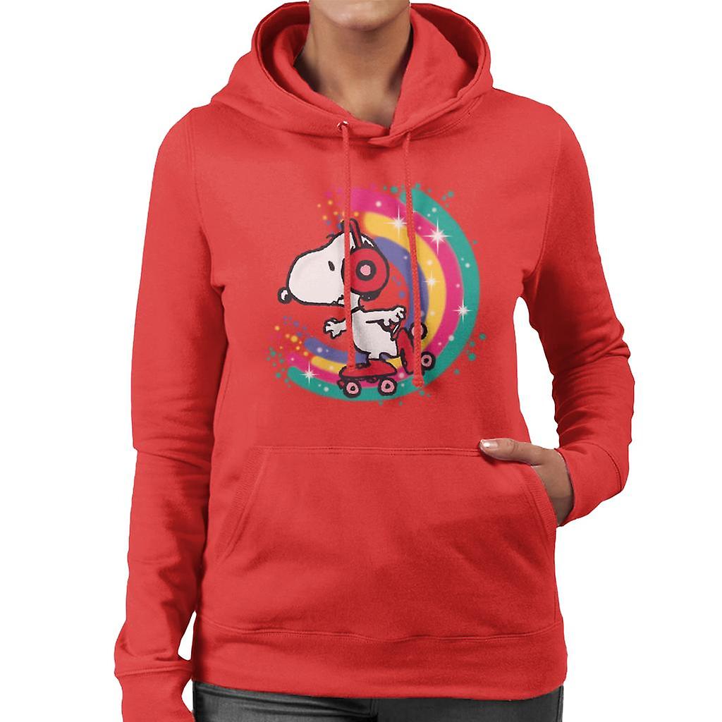 Peanuts Snoopy Roller Skating Rainbow Women's Hooded Sweatshirt
