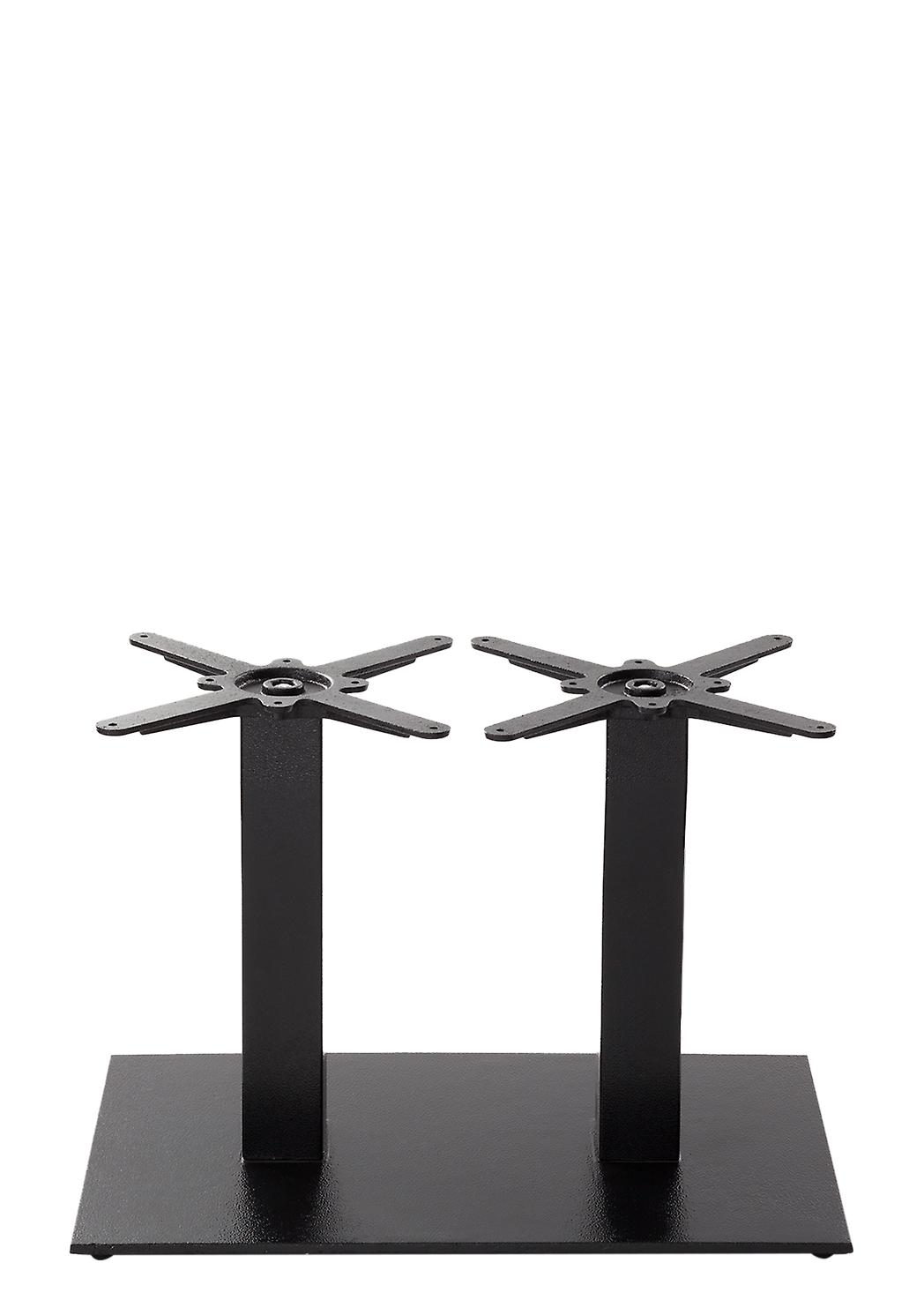 Black Cast Iron Rectangular Table Base - Twin - Coffee Height 480mm