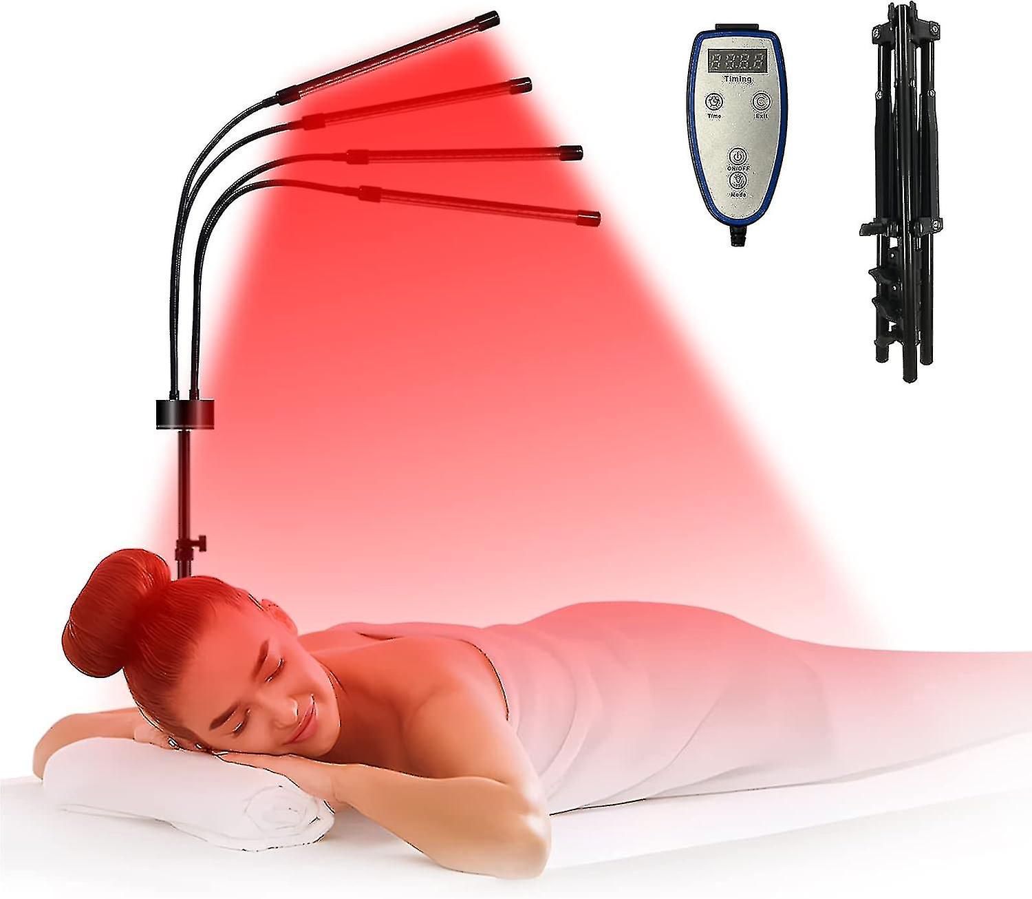 Rotlichttherapie, 80 LEDs Rotlichtgeräte mit 15"-60" verstellbarem Stativständer, Ferninfrarot 850nm Nahinfrarot 660nm Rotlichtlampe