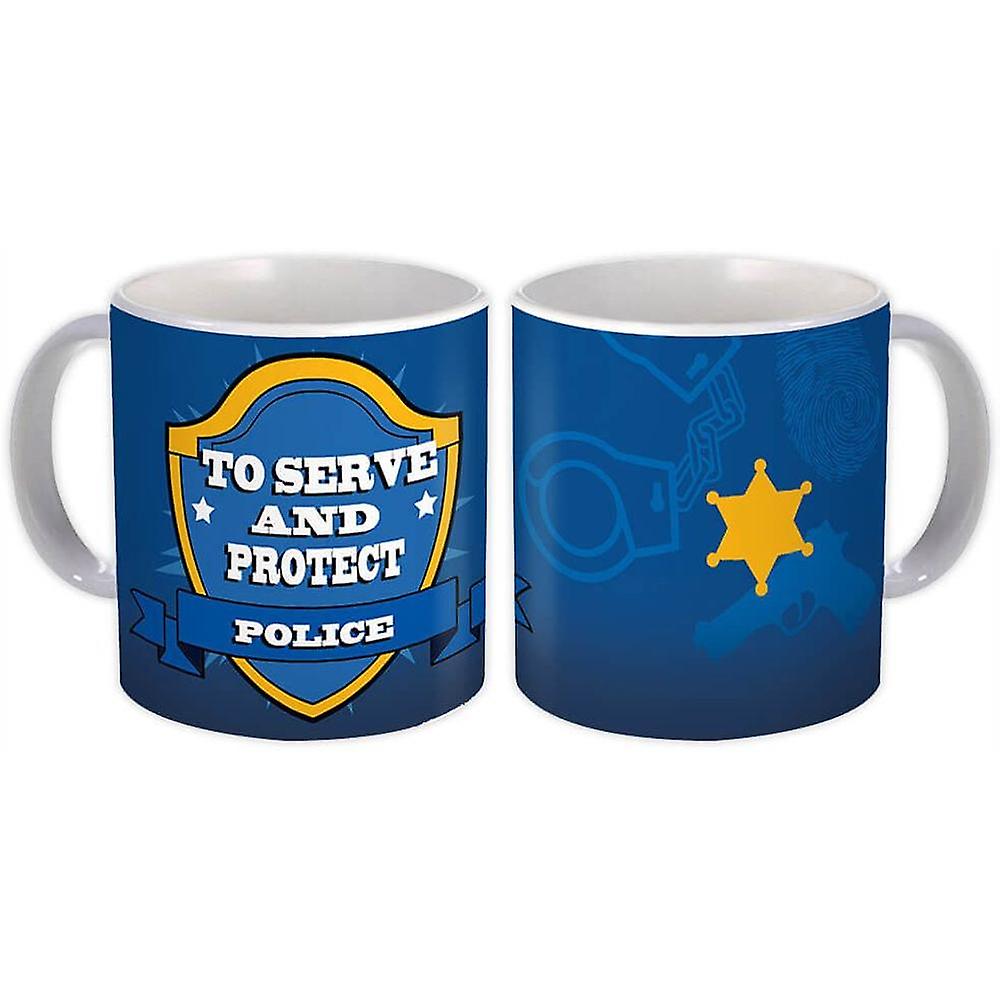 Caneca de Presente: Para Servir e Proteger a Profissão