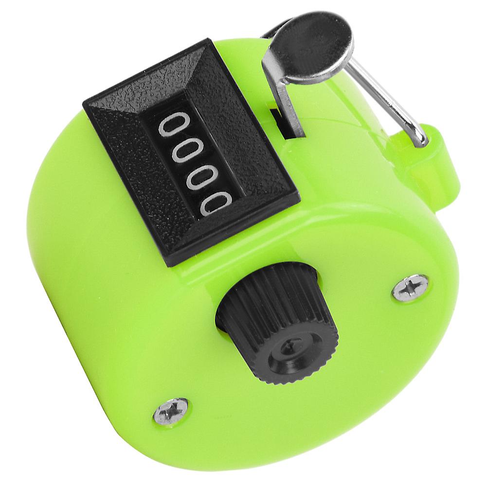 BERM 4 Digit Hand Tally Counter Plastic Button Portable Counting Tool with Hook Green