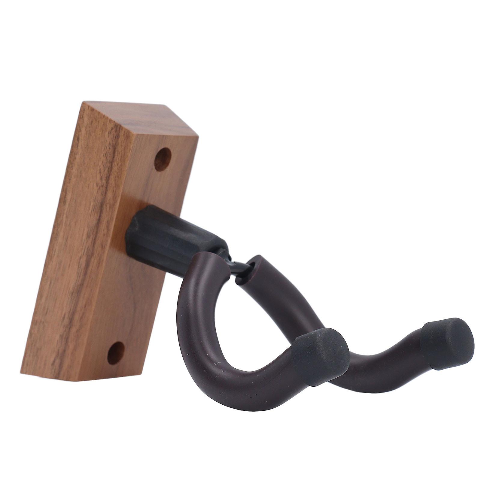 ギターウォールマウントハンガーギターネックブラケットフックホルダー楽器アクセサリー台形黒クルミ材