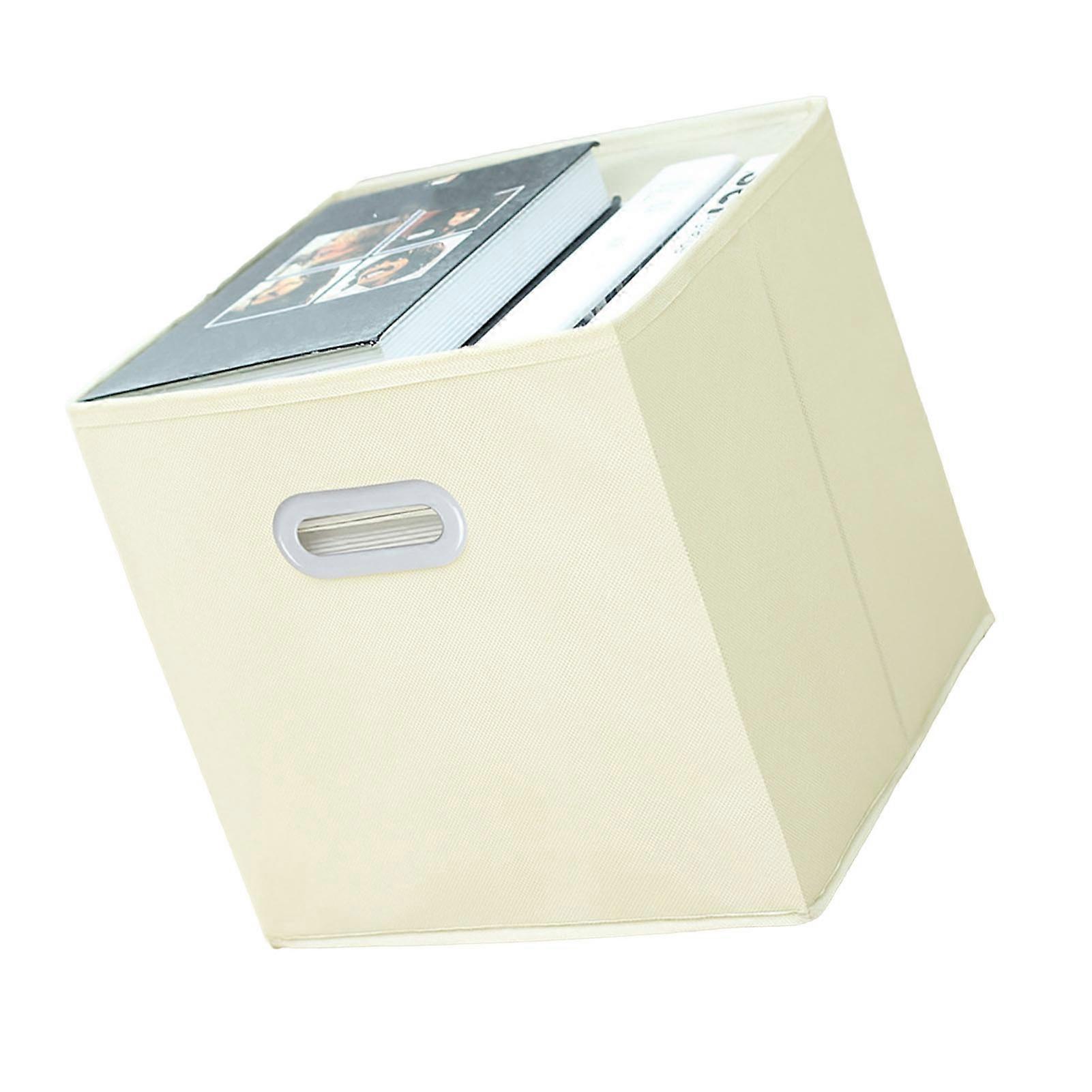 11in Collapsible Fabric Storage Cubes Organizer with Handles Large Foldable Storage Bin Cubes Baskets Containers for Home Closet Beige 