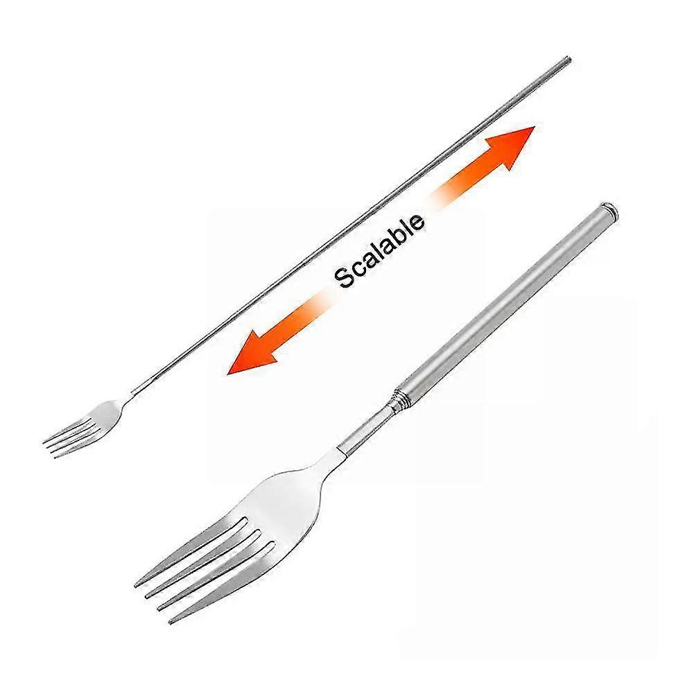 Retro Fork Bbq Telescopic Extendable Dinner Fruit Dessert Cutlery Fork Steel Fork Handle Long B0q6 Kitchentableware Stainle J5g3
