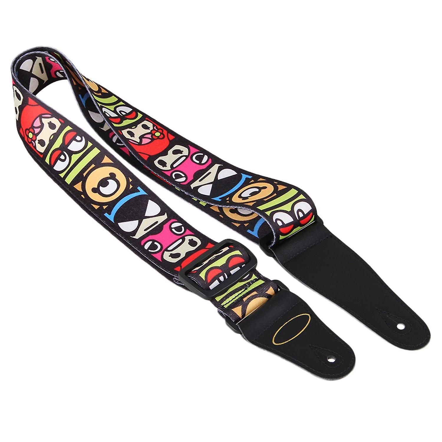 För elektrisk gitarrrem bälte justerbart läder slutar tecknad design WS5260