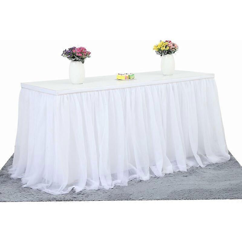 Jupe de table en tulle, nappe avec jupe bouffante, 183*75cm