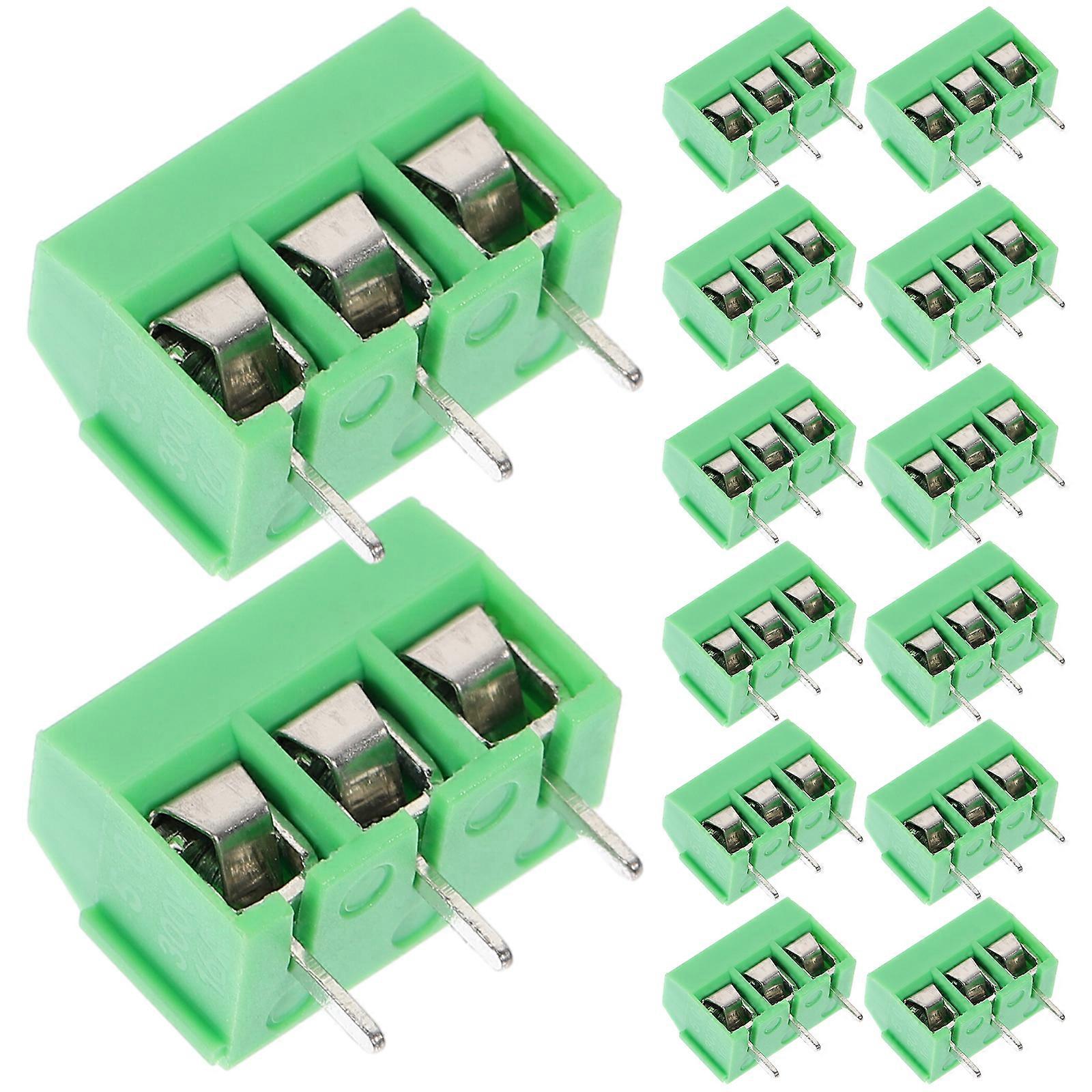 50pcs Terminal Block 3-pin Insulating Wire Terminal Electrical Terminal Block