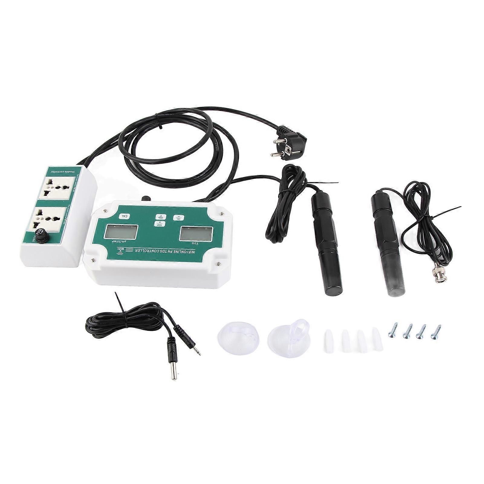 Digital Water Quality Meter PH TEMP TDS Wireless WIFI APP Function Multiple Language Water Quality Monitoring Kit EU Plug 230V NO.6394