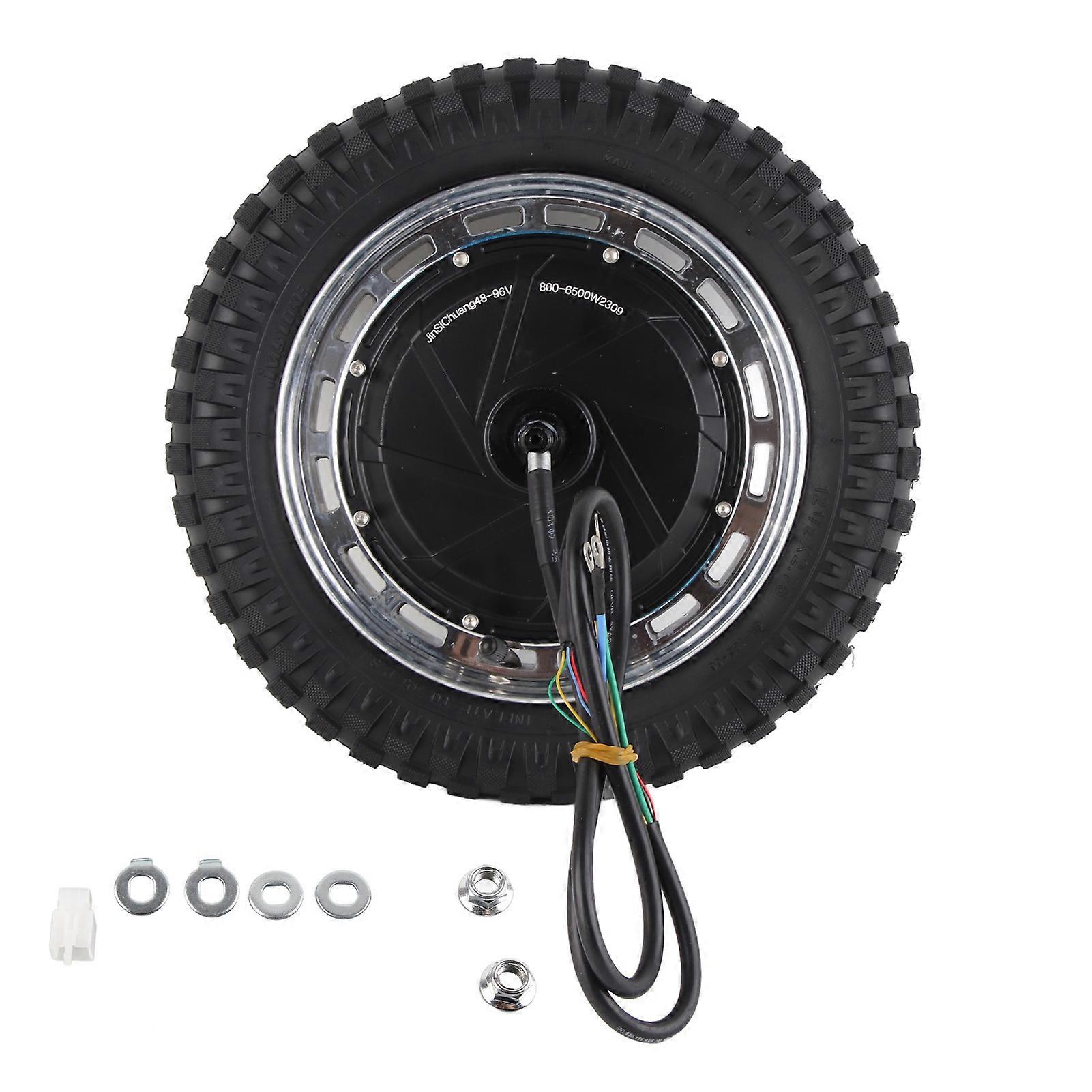 12in Wheel Hub Motor Assembly 48V96V 800W6500W with Inner Outer Tire Drive Motor Kit for Electric Motorcycle Off Road Vehicle E2U411