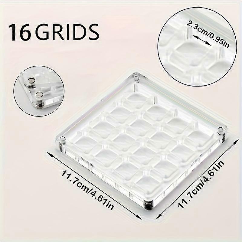 32/64 Grids Acrylic Seashell-Shaped Magnetic Locking Display Box - Transparent Rectangle Tabletop Jewelry Storage Case for Diamond Gems Earrings Rings