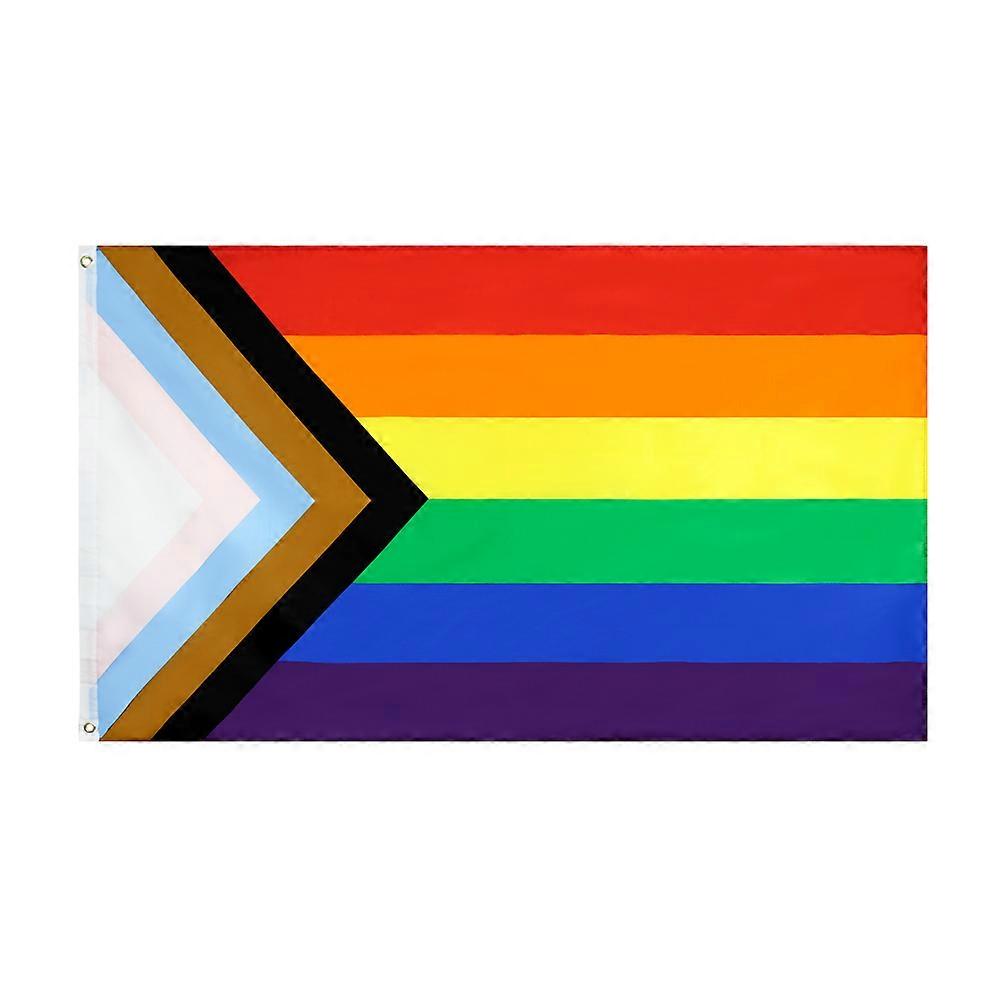Rainbow Progress Pride Lgbt Flag 90 * 150cm til dekorasjon