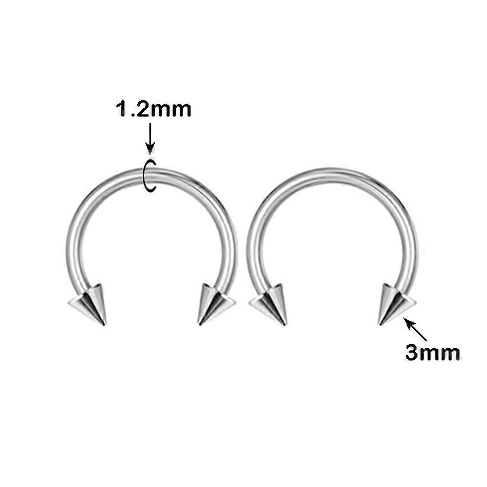2/10Pcs/Pack 14G/16G/20G Horseshoe Circular Septum Nose Ring Stainless Steel Nipple Hoops Eyebrow Ear Cartilage Piercing Rings