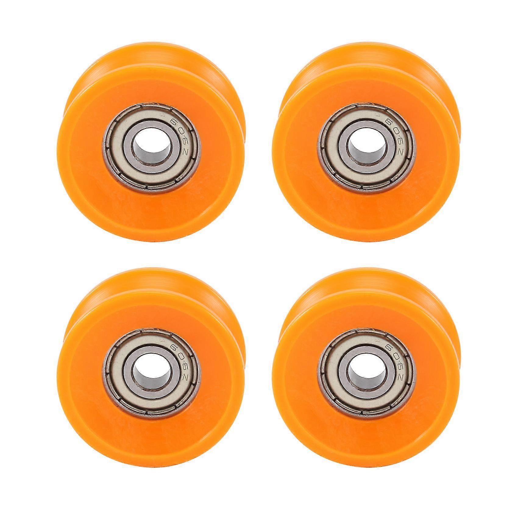 4pcs 6x30x13mm πλαστικά επικαλυμμένα σφραγισμένα ρουλεμάν χάλυβα 606zz βαθιά U τροχαλία τροχαλιών τροχαλιών αυλακιού κυλώντας να είναι