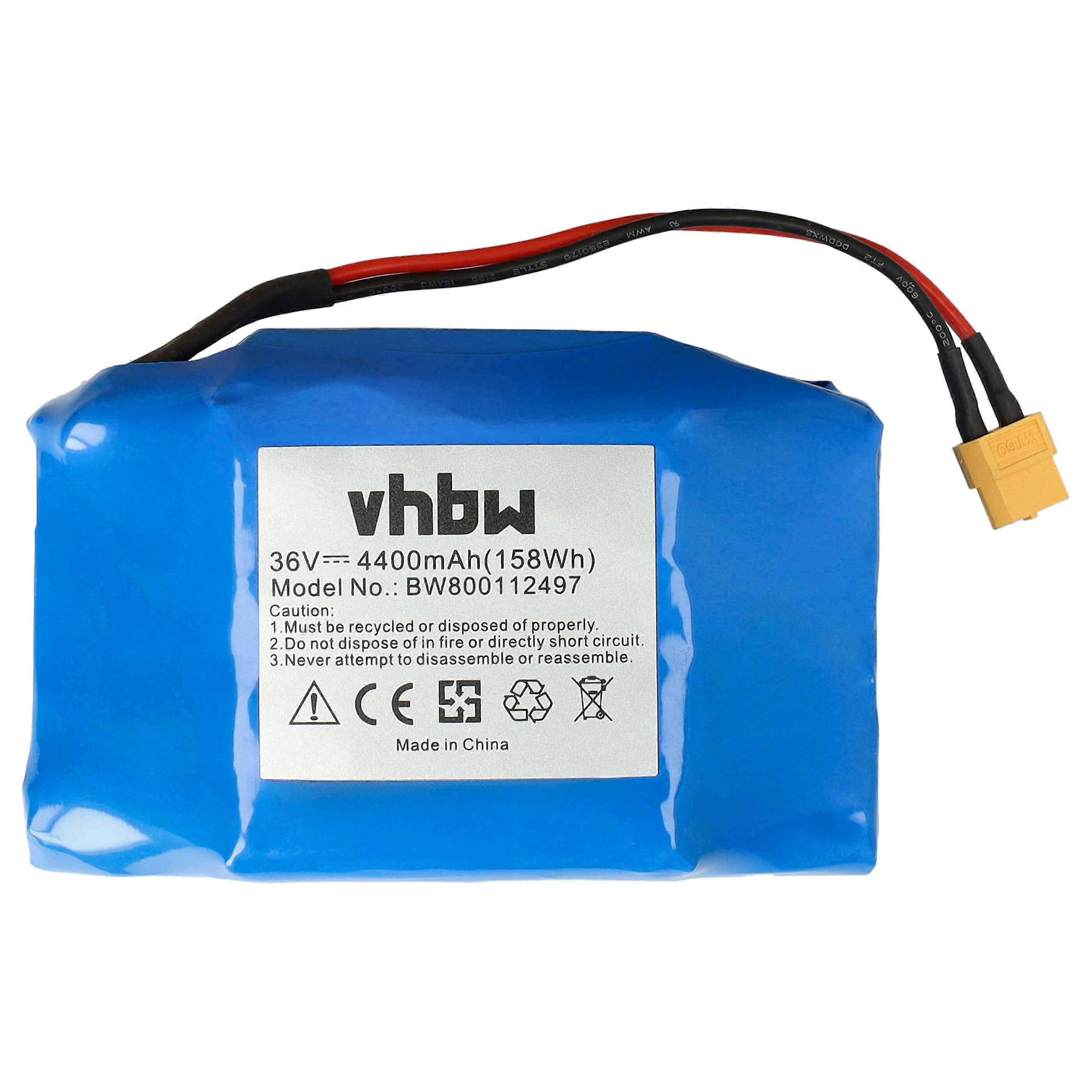 vhbw-akku, joka on yhteensopiva Robway W2-, W1- ja W3-sähköpotkulaudan ja -leijulaudan kanssa (4400 mAh, 36 V, Li-Ion)