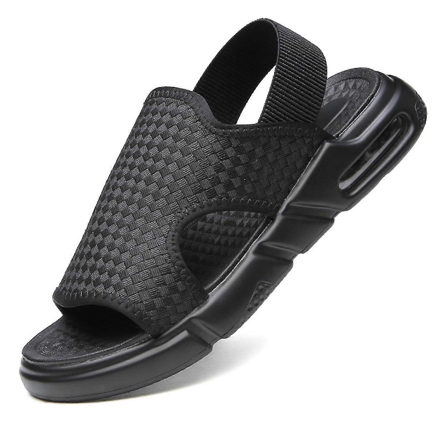 Men's Woven Soft Sole Open Toe Outtdoor Sandals Slip-on Breathable Non-slip Comfortable Beach