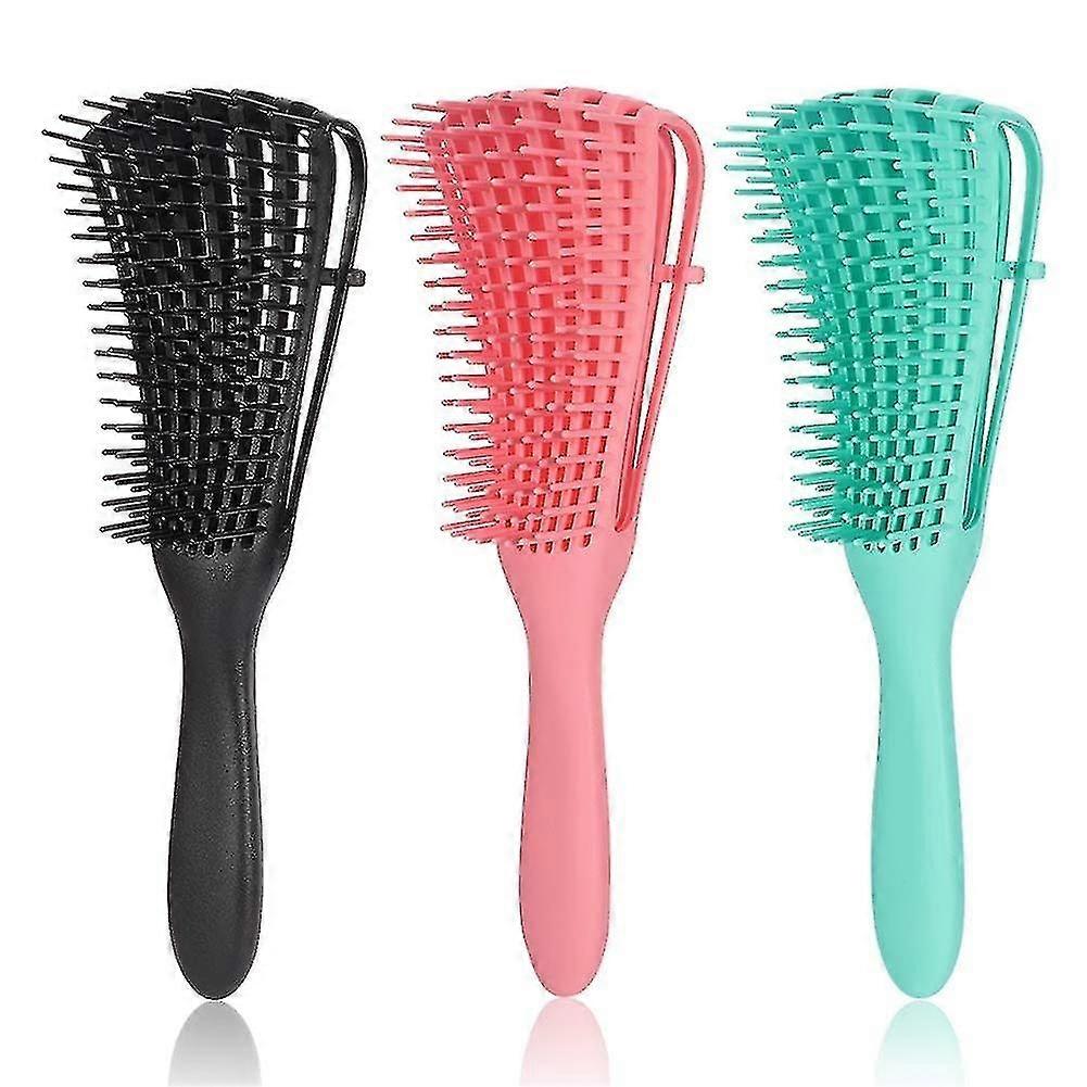 3 Pack Detangling Brush For Curly Hair,afro Textured 3a To 4c Kinky Wavy