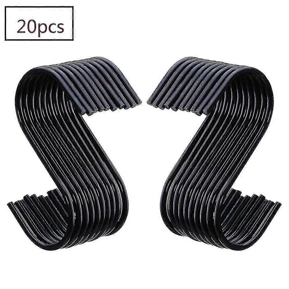 20 Pack Black S Hooks S Hanging Hooks S Shaped Hooks S Hanger Hooks