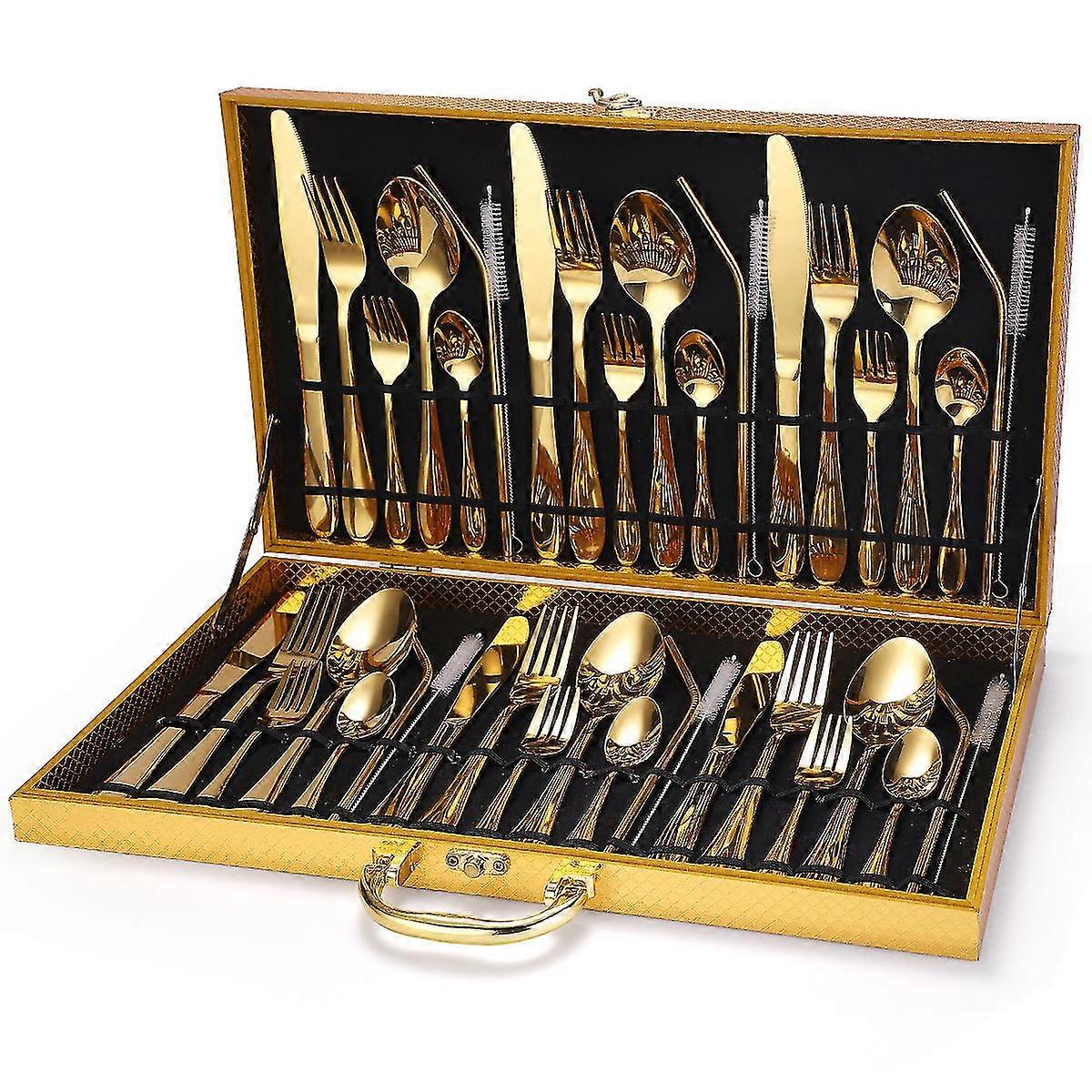 42-Piece Flatware Cutlery Set, Stainless Steel Tableware Set With Storage Box