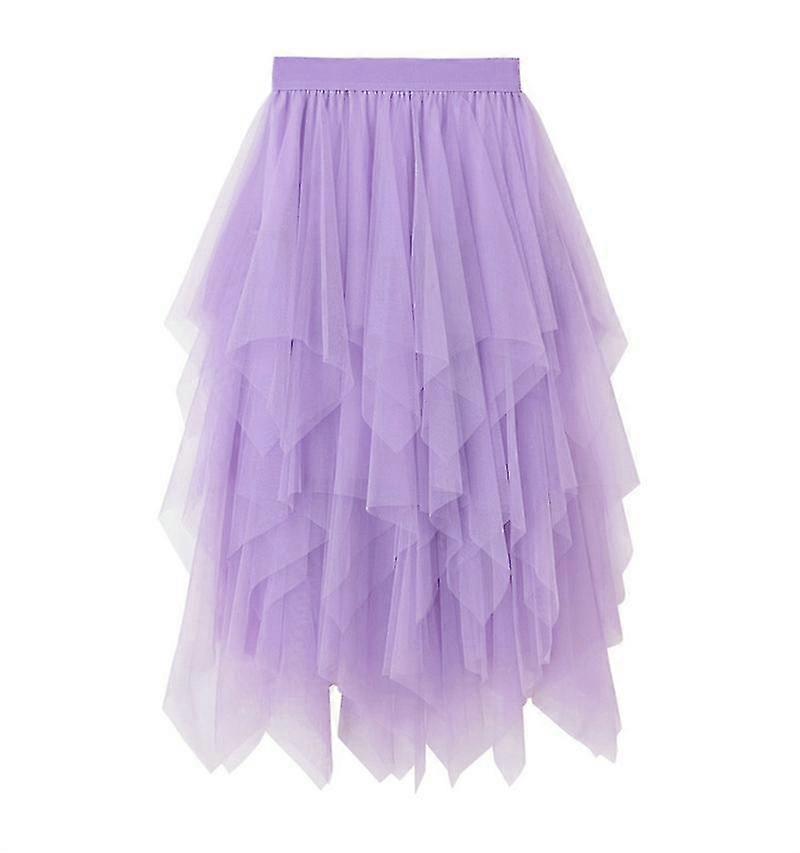 Women Tulle Skirt Elastic Waist Mesh Long Paragraph Skirt Dress
