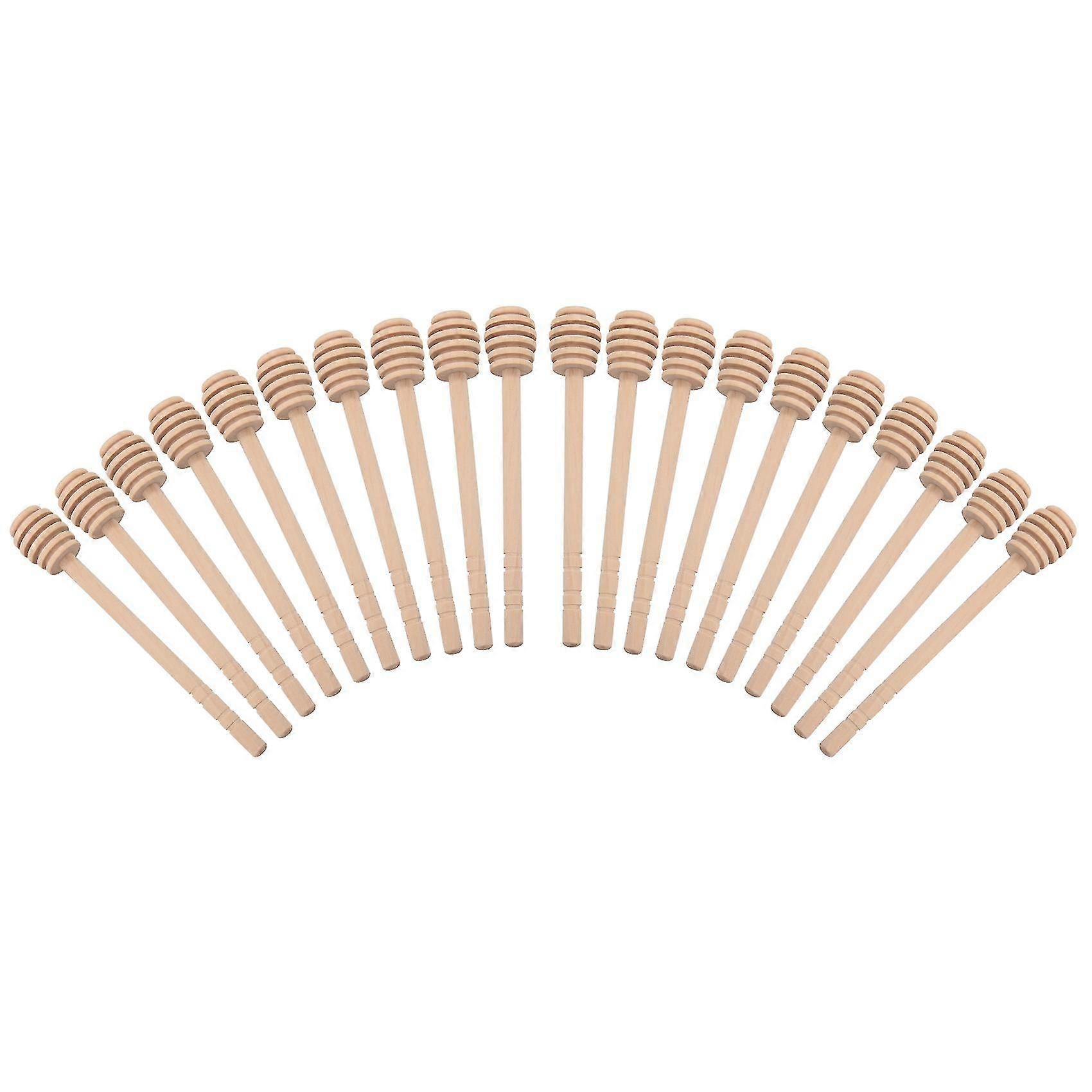 20 Pcs 6 Inch Portable Wooden Jam Honey Dipper Honey Stick For Honey Jam Jar Pot Dispense (style 2)
