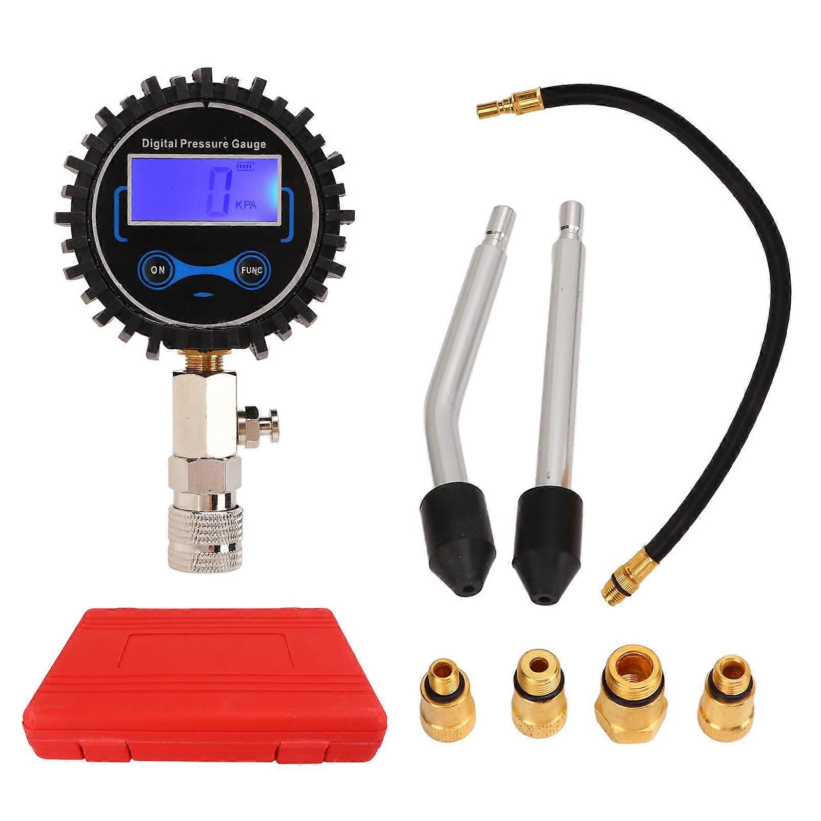 Compression Tester Kit LCD Screen Digital Display Professional Compression Gauge Universal for Gasoline Engines