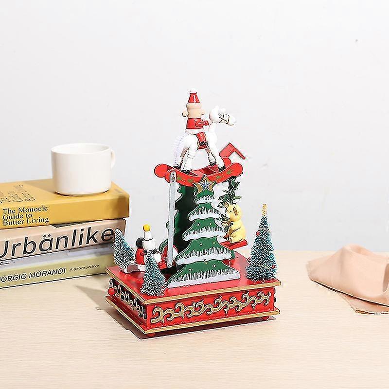 クリスマスの子供のギフト木製オルゴールデコレーションツリーオルゴールギフト幼稚園ギフトロッキングホースオーナメント - Quan