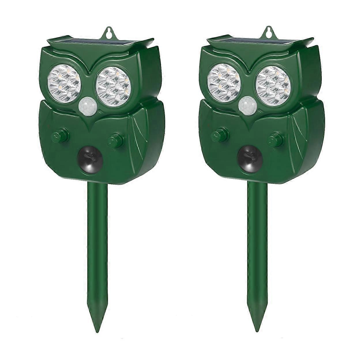 2 PZ Repellente Animale Ad Ultrasuoni, Rilevamento Del Movimento LED Flash Luce, Repellente Solare Per Animali Per Cane Coniglio Scoiattolo