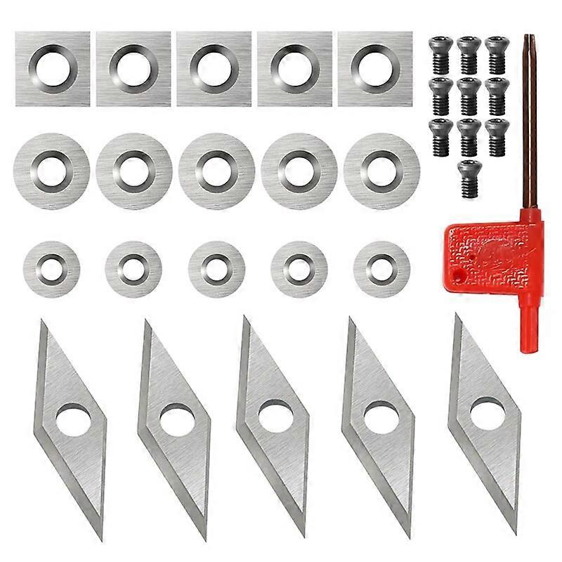 20Pcs Tungsten Carbide Cutters Inserts Set For Wood Lathe Turning Tools  Indexable Replacement High Strength Fits Durable