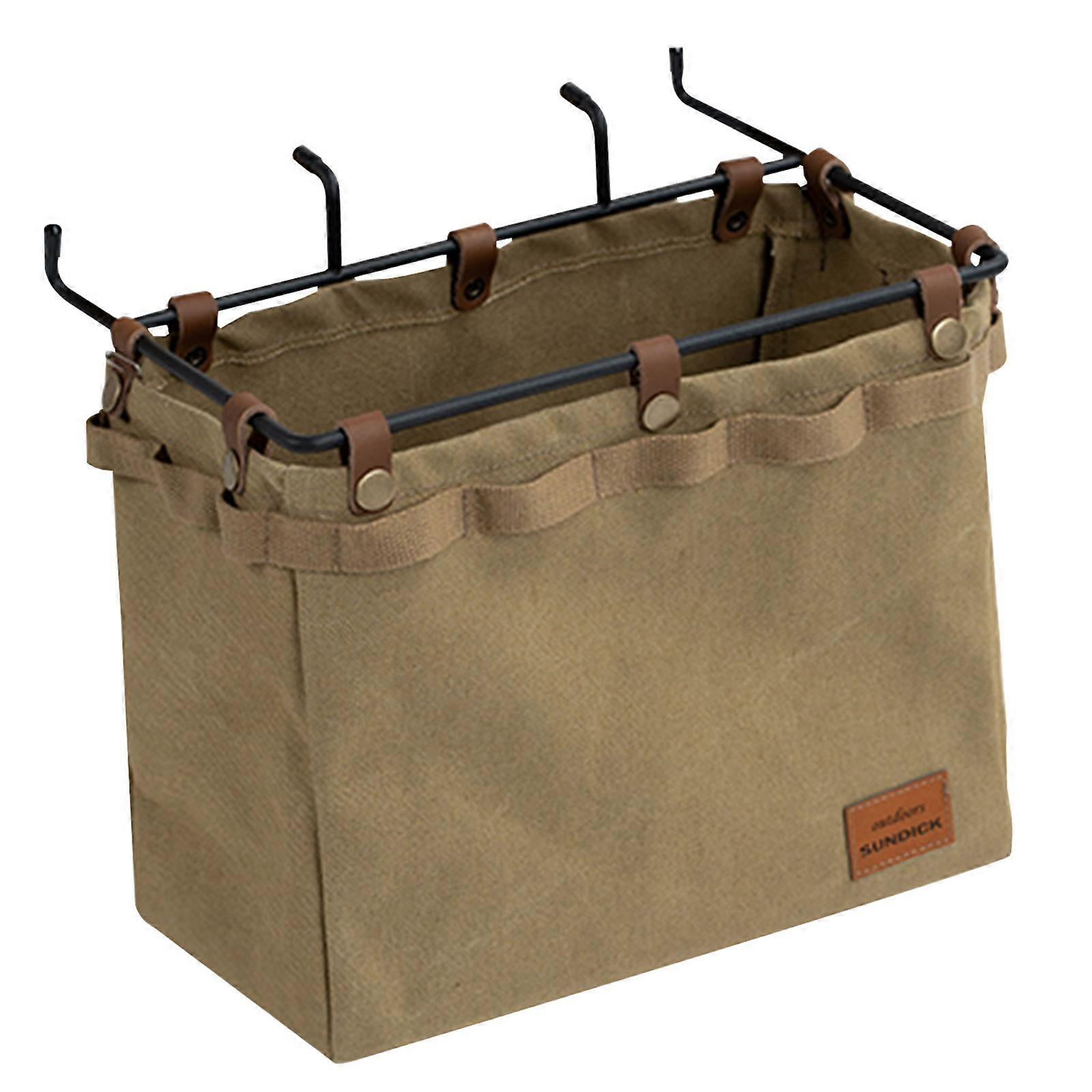 Camp Table Side Storage Bag Multifunctional Folding Canvas Bags Large Capacity Picnic Supplies Cookware Tableware Organizer Bag