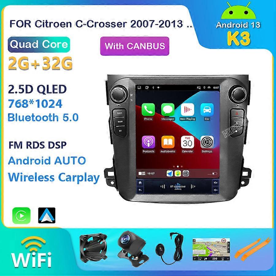 Android 13.0 Autoradio pour Mitsubishi Outlander 2008-2011 Multimédia Vidéo 2Din 4G WiFi Carplay GPS 10.4" Unité principale