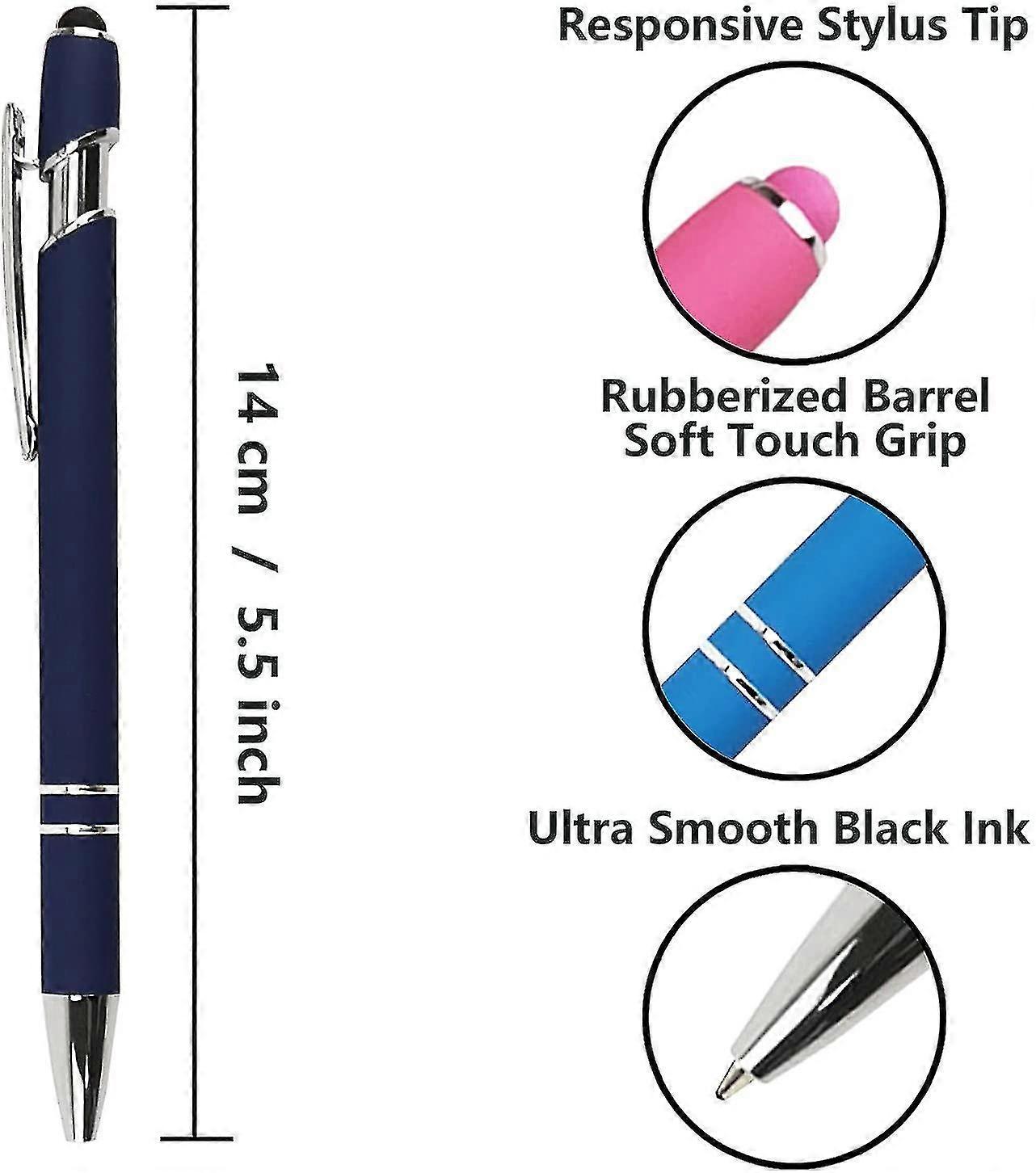 12 Pcs Capactive Touch Screen Ballpoint Pen With Stylus Soft Touch