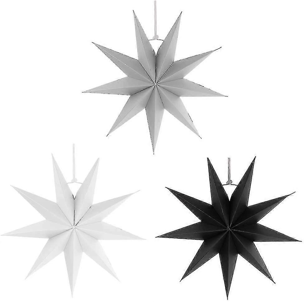 45 Cm Papier Stern Dekoration 3er Set Faltsterne Weihnachtsstern Deko