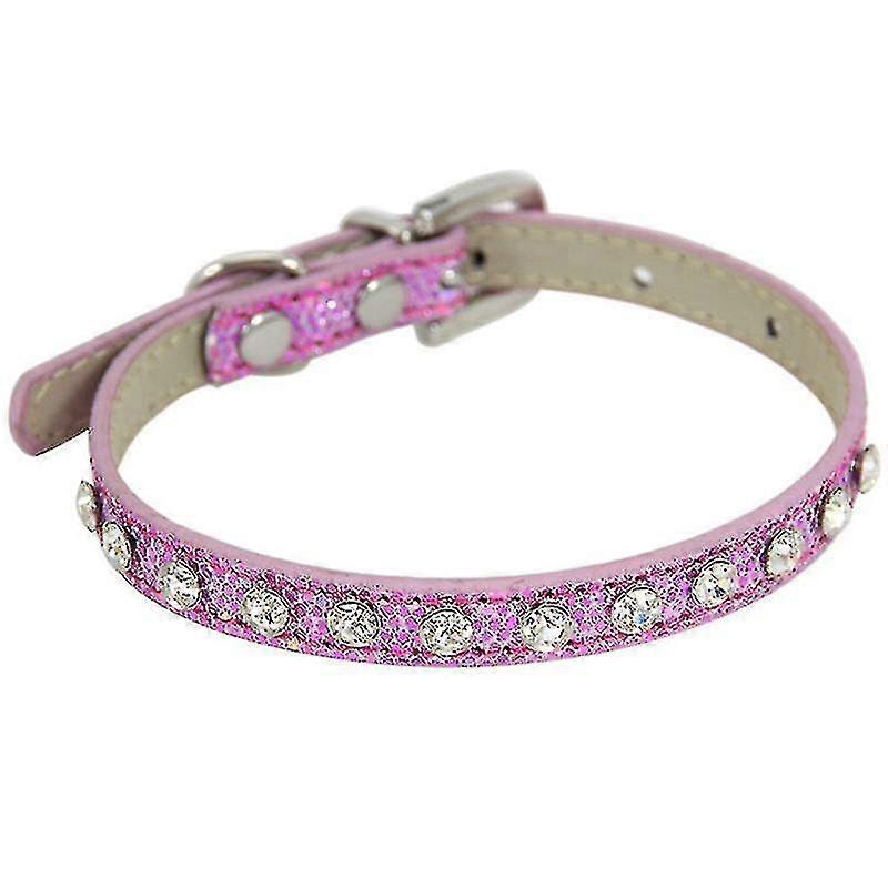 Cat Collar Bling Rhinestone Cat Collar, Soft Microfiber Leather Safe Adjustable Shing Collar, For Cats And Puppy Adjustable Collar Leather Cat 2x42cm