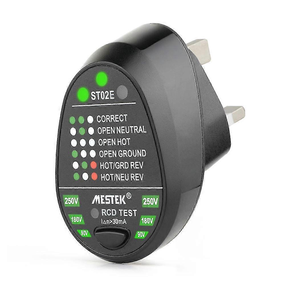MESTEK Advanced RCD Electric Socket Tester Automatic Neutral Live Earth Wire Testing Circuit