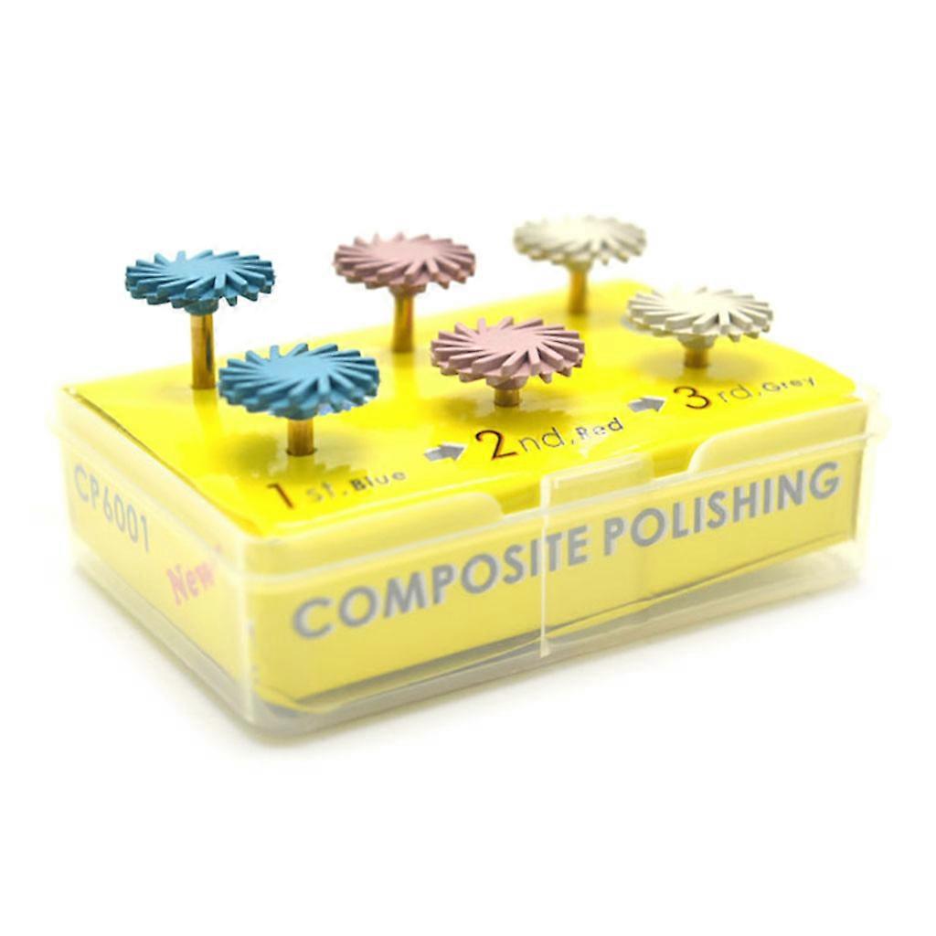 6pcs Dental Composite Polishing Kit Diamond System Teeth Spiral Flex Brush