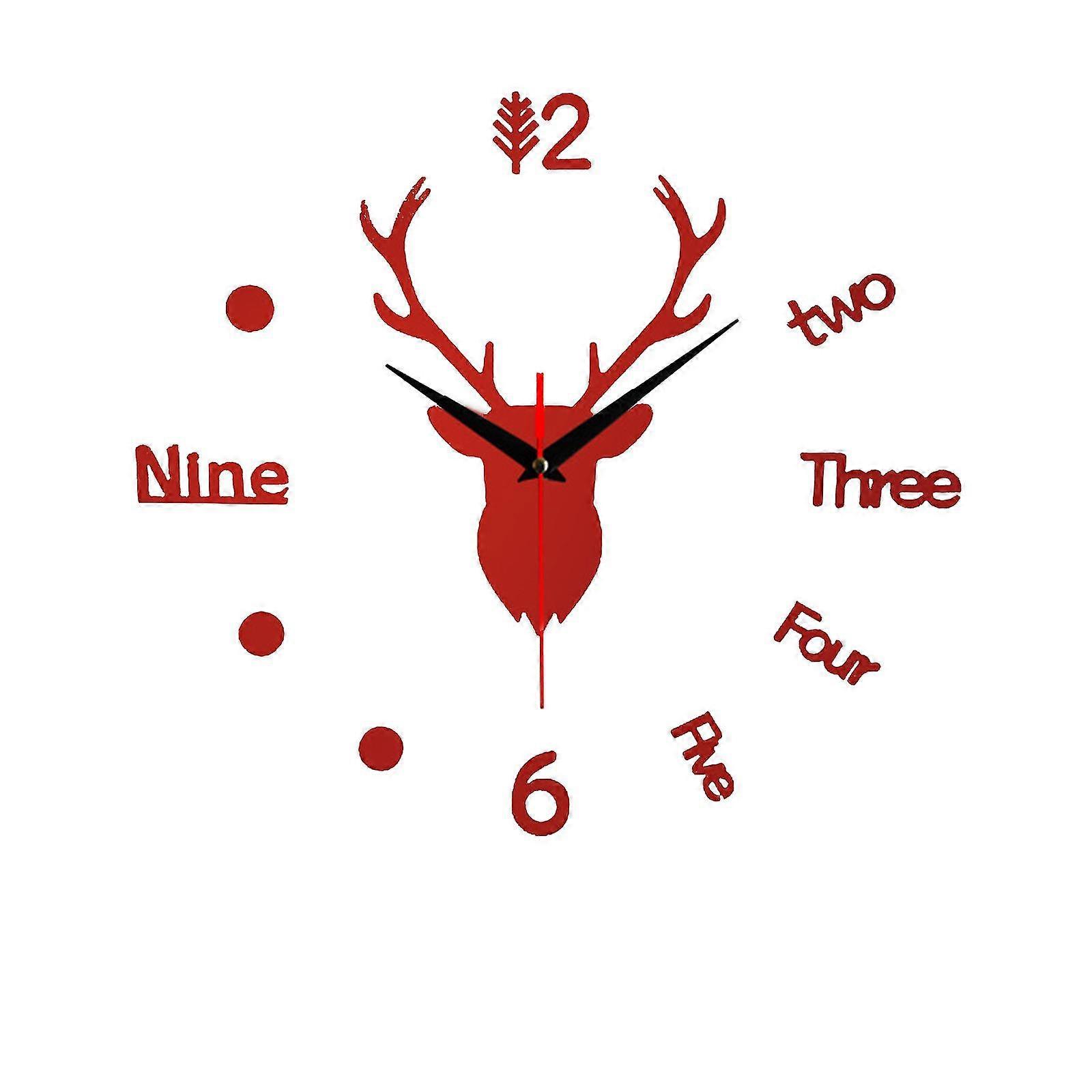 Deer Head Large Wall Clock